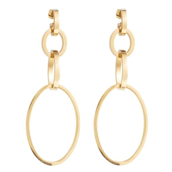 NEW Vita Fede Cassio Convertible Dangle Drop Earrings Gold Tone Metal - Picture 2 of 12